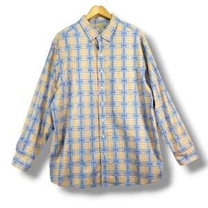 Oak Hill Button Down Shirt XLT 100% Cotton‎ Orange Blue White Big Tall